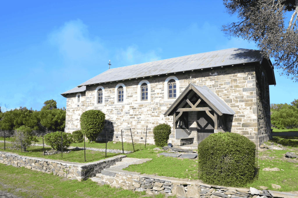 Robben Island Church of the Good Shepherd, built by and for people affected by leprosy. Symbol of spiritual care amid stigma.