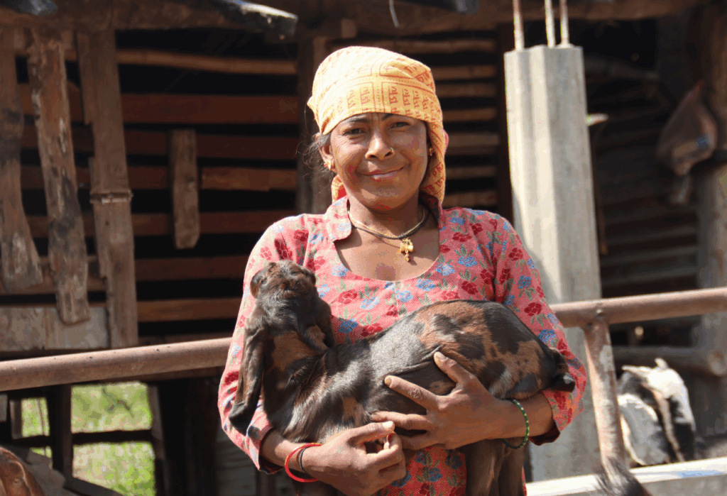 6. At number six: this choc-caramel dream goat, snuggled into Mina’s arms like it was born for cuddles.