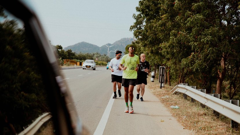 Om Satija continuing his daily run across India to raise awareness for leprosy