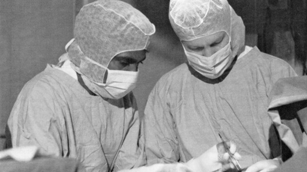 A medical team delivering surgical care in a resource-limited setting in Southeast Asia.