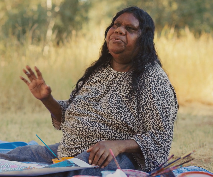 Portrait of First Nations artist Michelle Possum, whose Grandmother's Country artwork features in The Leprosy Mission Shop's NAIDOC Week collection