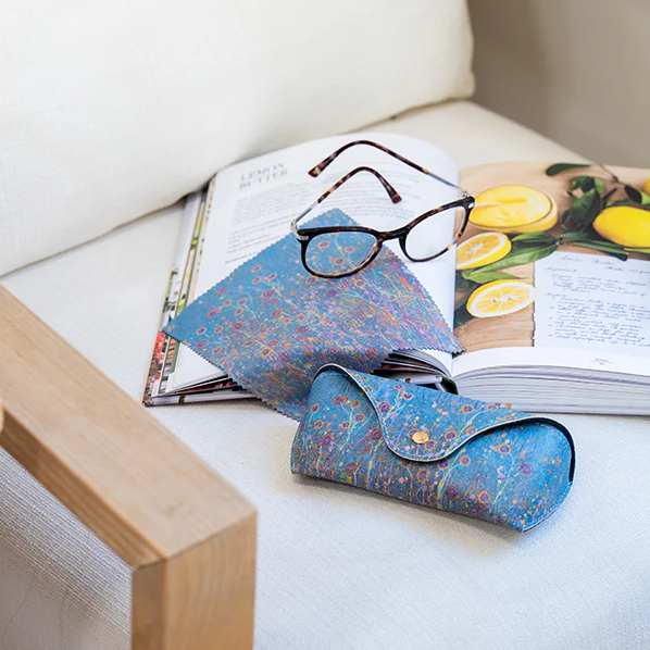 Morning Mist glasses case featuring artwork by First Nations artist Marlene Harold
