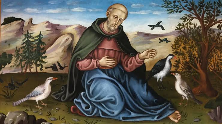 Francis of Assisi is remembered as a saint surrounded by birds and animals